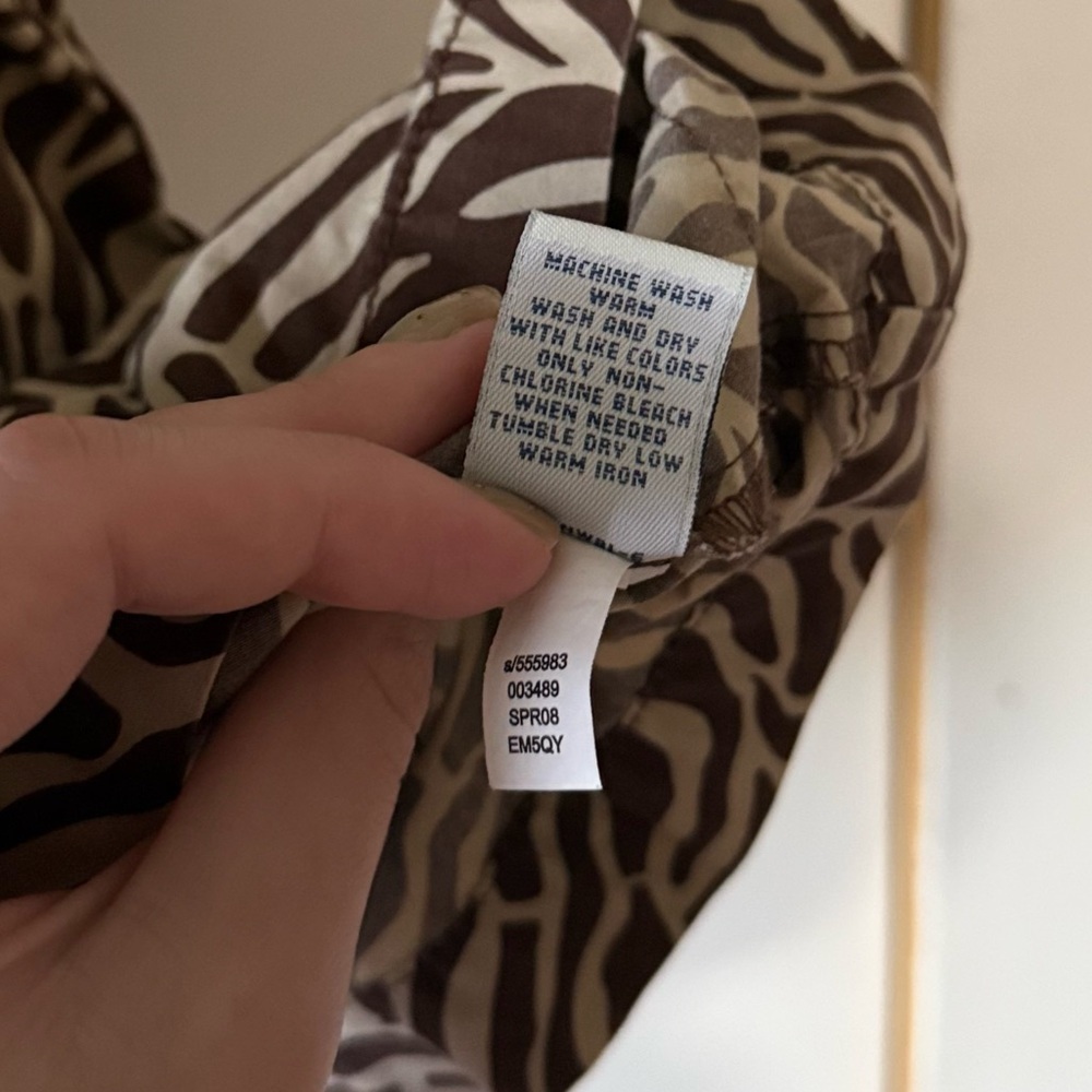 Vintage Y2K Old Navy Animal Print Button-Up Mini Dress 100% Cotton - Picture 6 of 6